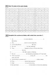 English Worksheet: PAST SIMPLE TENSE