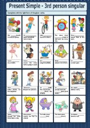 English Worksheet: PRESENT SIMPLE - 3rd person singular