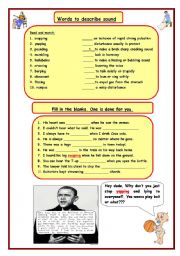 English Worksheet: Words to describe sound