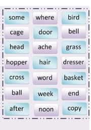 English Worksheet: Compound Words Game