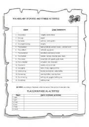 English Worksheet: Vocabulary of Sports and Fitness Activities