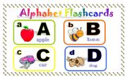 English Worksheet: alphabet flascards part 1
