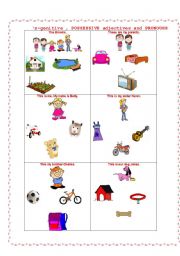 English Worksheet: s genitive, possessive adjectives and pronouns