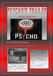 English Worksheet: HITCHCOCKS PSYCHO (2/5) Trailer - Listening Comprehension (4 pages + keys) 