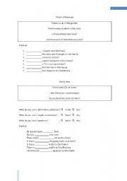 English Worksheet: Review There to be + some / any