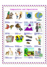 English Worksheet: comparative and superlative of adjectives