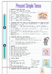 English Worksheet: PRESENT SIMPLE TENSE.