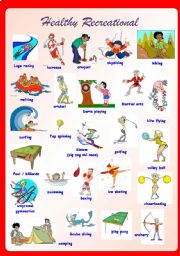 English Worksheet: Healthy Recreational -Part 2** fully editable