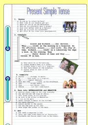 English Worksheet: PRESENT SIMPLE