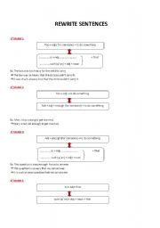 English Worksheet: REWRITE SENTENCES