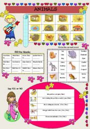 English Worksheet: MORE ABOUT ANIMALS