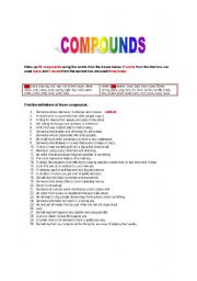 English Worksheet: Compounds