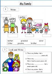 English Worksheet: My Family