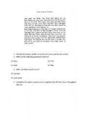English worksheet: simple past text