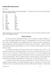 English Worksheet: Misunderstandings