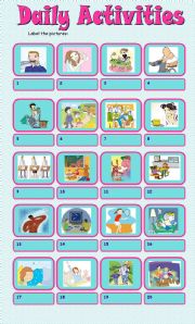 English Worksheet: Daily activities