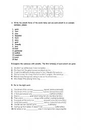 English Worksheet: ADJECTIVE OR ADVERB