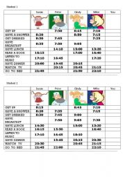 English Worksheet: What time do you...? - practice telling time and daily activities