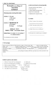 English Worksheet: Reading practice