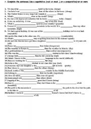 English Worksheet: comparason