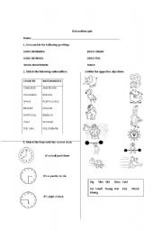 nationalities,greetings,the time,and adjectives