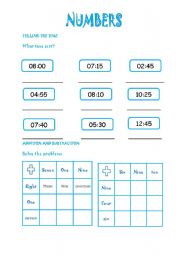 English worksheet: NUMBERS