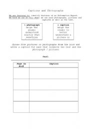 English Worksheet: Photos and Captions Reading Activity