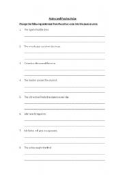 English Worksheet: Active and Passive Voice
