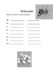 English worksheet: Word sounds