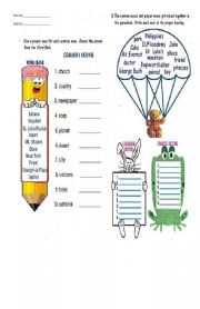 English Worksheet: nOUNS