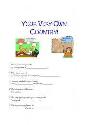 English Worksheet: Make Your Very Own Country