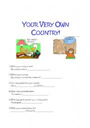 English worksheet: Make Your Very Own Country