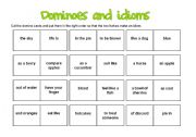 English Worksheet: idiom dominoes