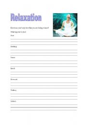 English worksheet: Relaxation Worksheet