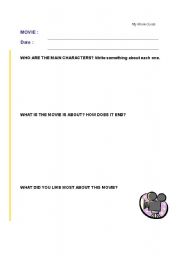 English worksheet: Movie Journal