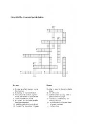 English Worksheet: Spelling Crossword