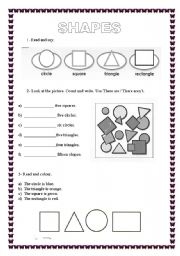 English Worksheet: Shapes 