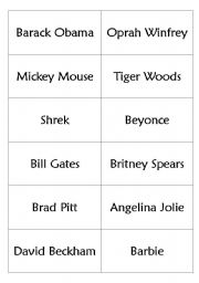 English Worksheet: Who am I? - Guess Celebrities name