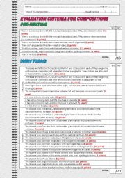 English Worksheet: Writing criteria and assessment