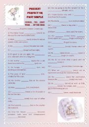 English Worksheet: PRESENT PERFECT or PAST SIMPLE. (WITH KEY)