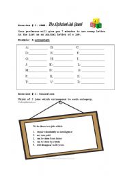 English Worksheet: vocabulary games- JOBS!