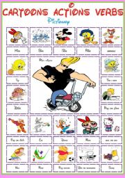 Cartoons actions verbs