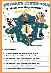 English Worksheet: WHAT ARE THEY WEARING?- GUESS WHO 3/5