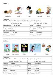 English Worksheet: Peanuts & The Present Continuous