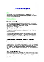 English worksheet: Science project