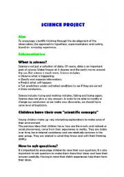 English Worksheet: Science project