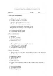 English worksheet: Vocabulary and comprhension