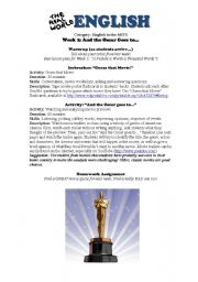 English Worksheet: ARTS: And the Oscar Goes to...