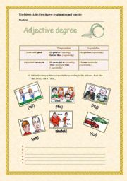 English Worksheet: Adjective degree