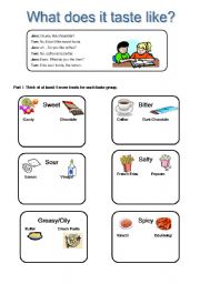 English Worksheet: how does it taste?